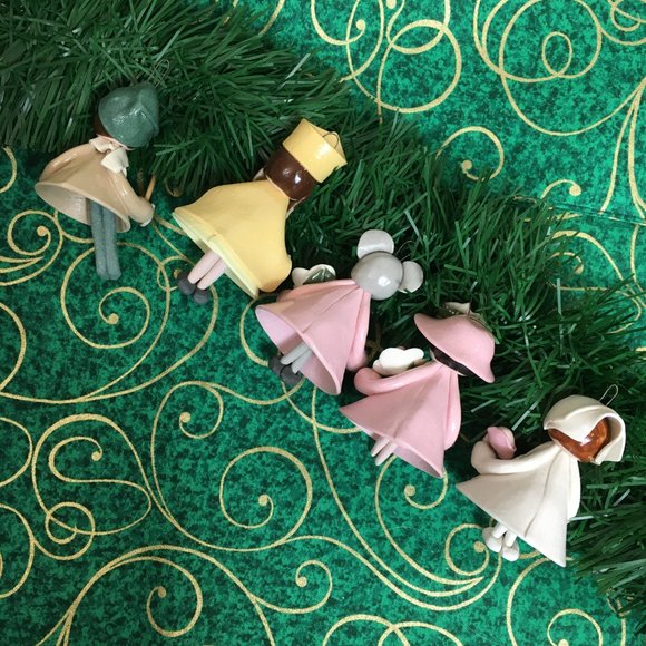 80’s Polymer Clay Ornaments  handmade Set  Christmas Bells Vintage - Picture 2 of 15